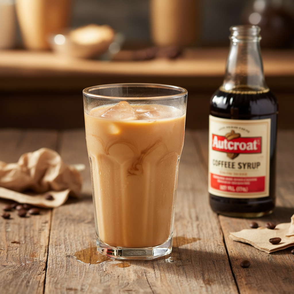 Rhode Island coffee milk, cold and condensating